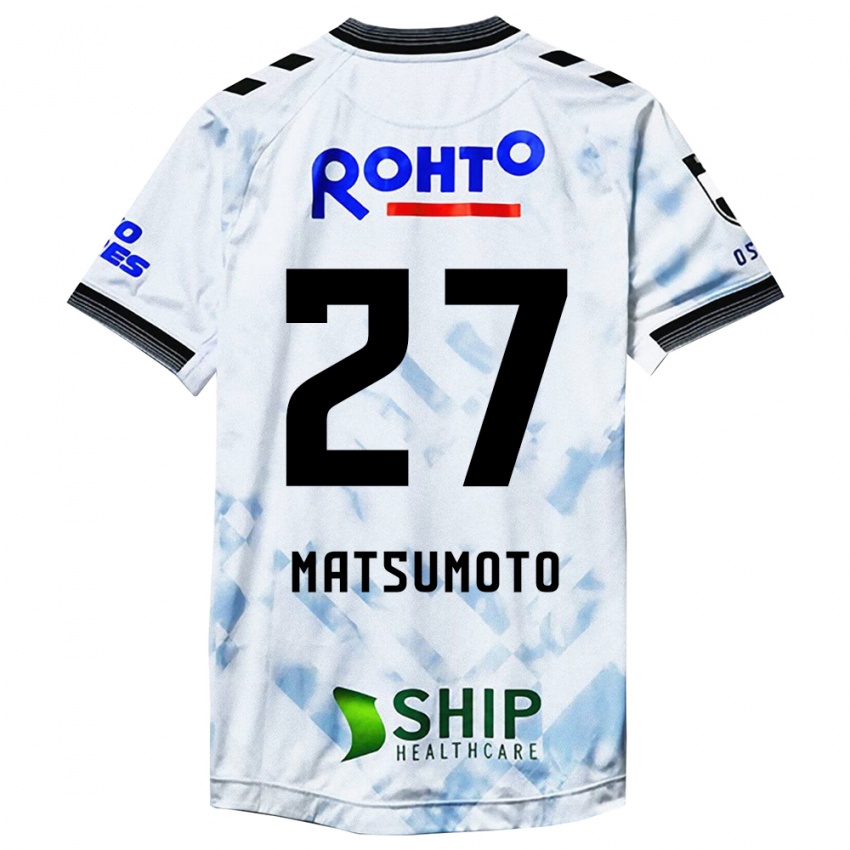 Gyermek Kensaku Matsumoto #27 Fehér Fekete Idegenbeli Jersey 2024/25 Mez Póló Ing