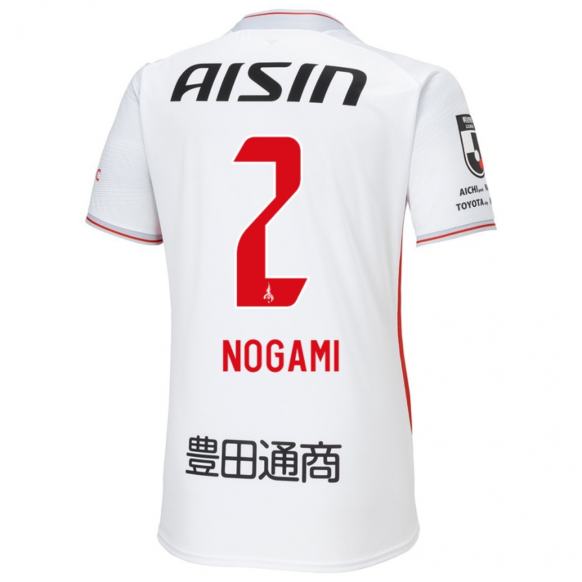 Gyermek Yuki Nogami #2 Fehér Sárga Piros Idegenbeli Jersey 2024/25 Mez Póló Ing