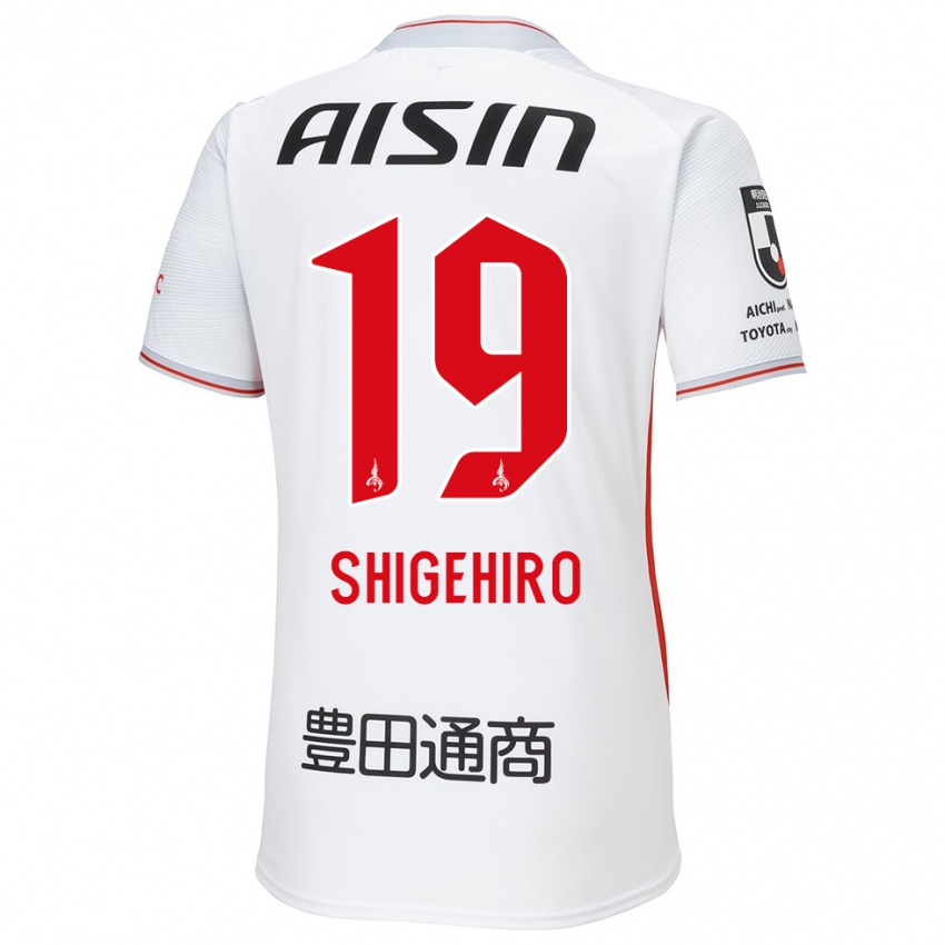 Gyermek Takuya Shigehiro #19 Fehér Sárga Piros Idegenbeli Jersey 2024/25 Mez Póló Ing