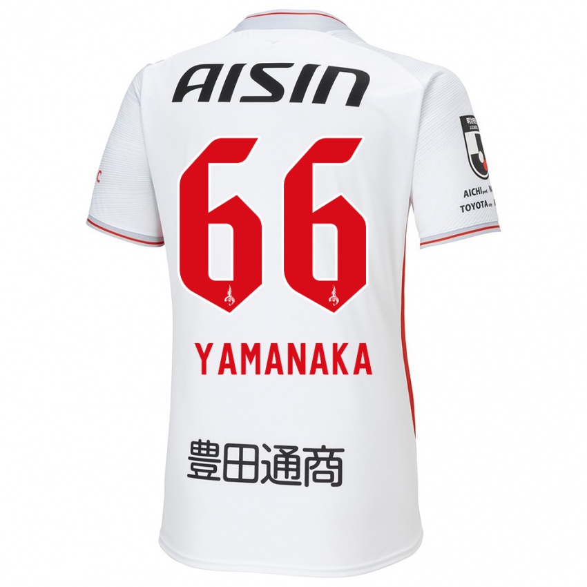 Gyermek Ryosuke Yamanaka #66 Fehér Sárga Piros Idegenbeli Jersey 2024/25 Mez Póló Ing