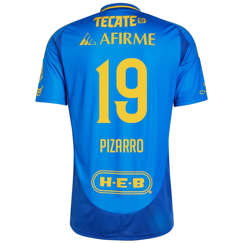 Gyermek Guido Pizarro #19 Kék Sárga Idegenbeli Jersey 2024/25 Mez Póló Ing