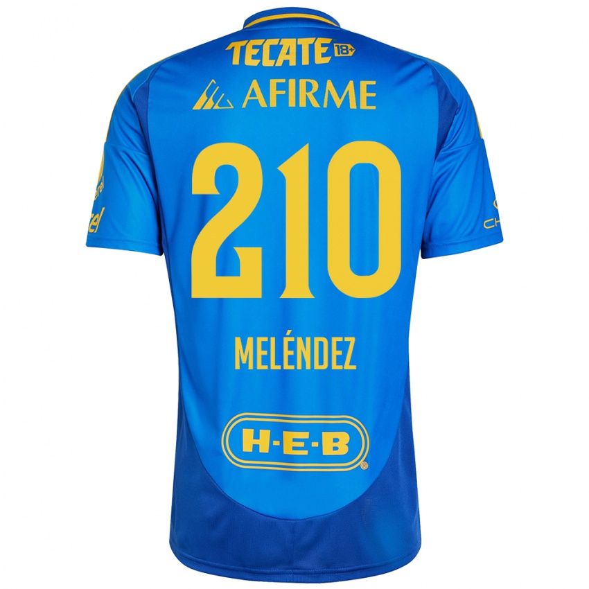 Gyermek Marcelo Meléndez #210 Kék Sárga Idegenbeli Jersey 2024/25 Mez Póló Ing