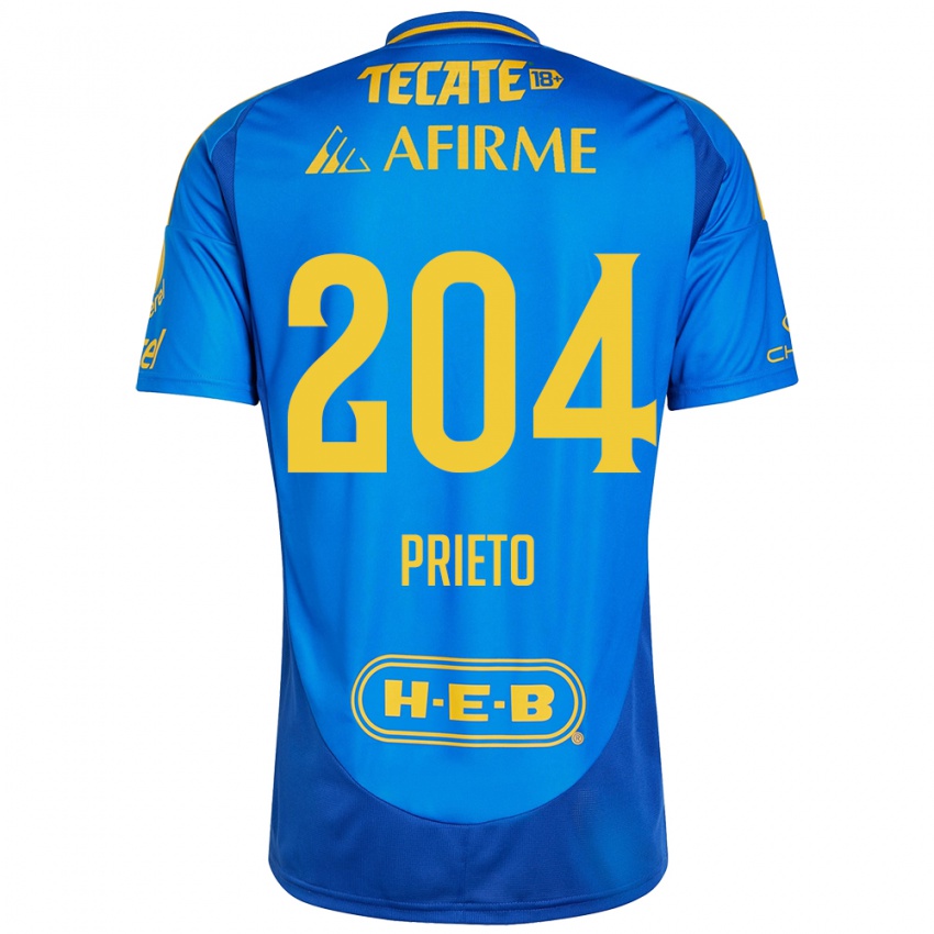 Gyermek Leonel Prieto #204 Kék Sárga Idegenbeli Jersey 2024/25 Mez Póló Ing