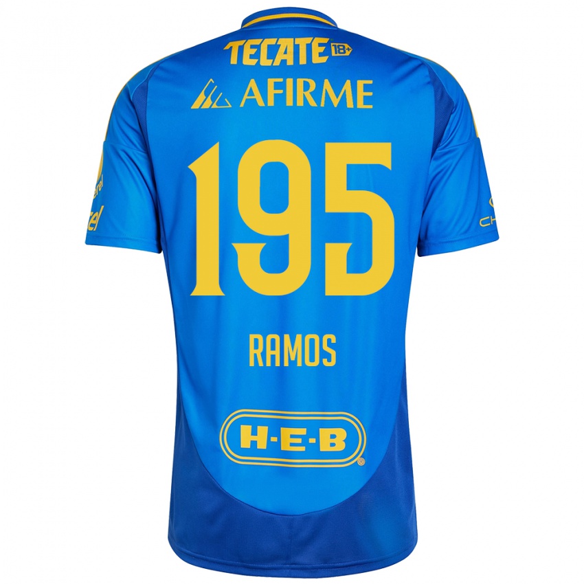 Gyermek Rodrigo Ramos #195 Kék Sárga Idegenbeli Jersey 2024/25 Mez Póló Ing