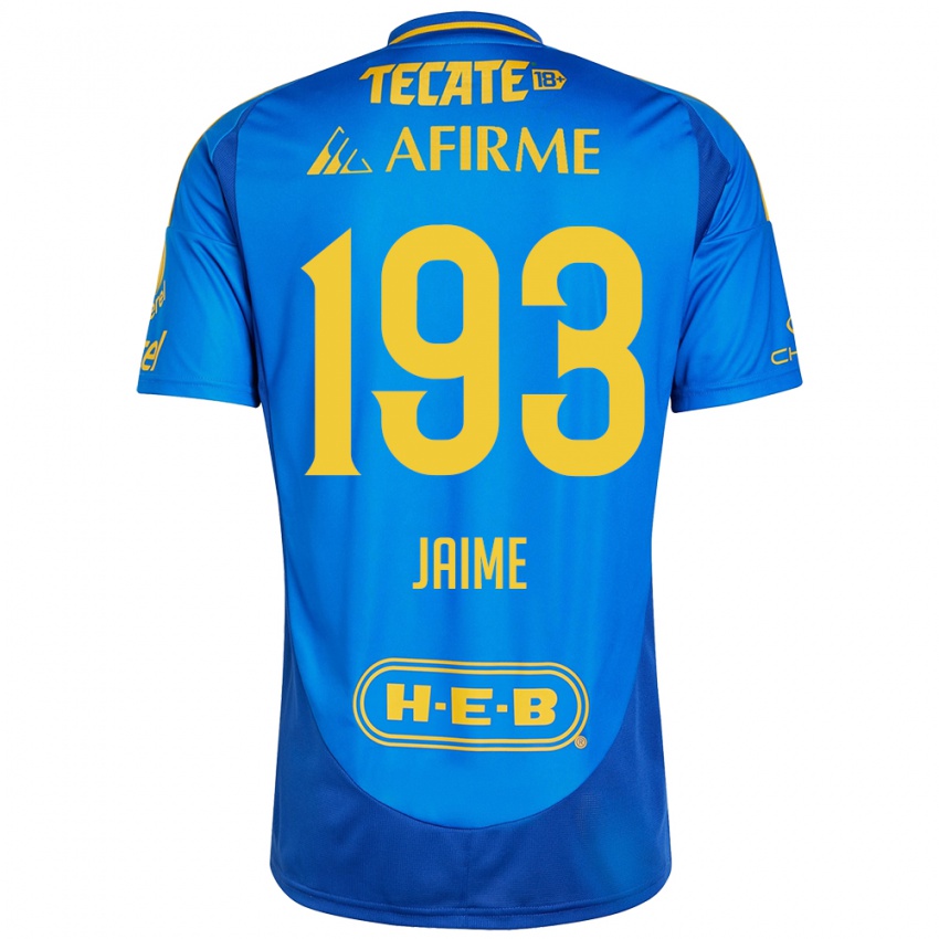 Gyermek Kenneth Jaime #193 Kék Sárga Idegenbeli Jersey 2024/25 Mez Póló Ing