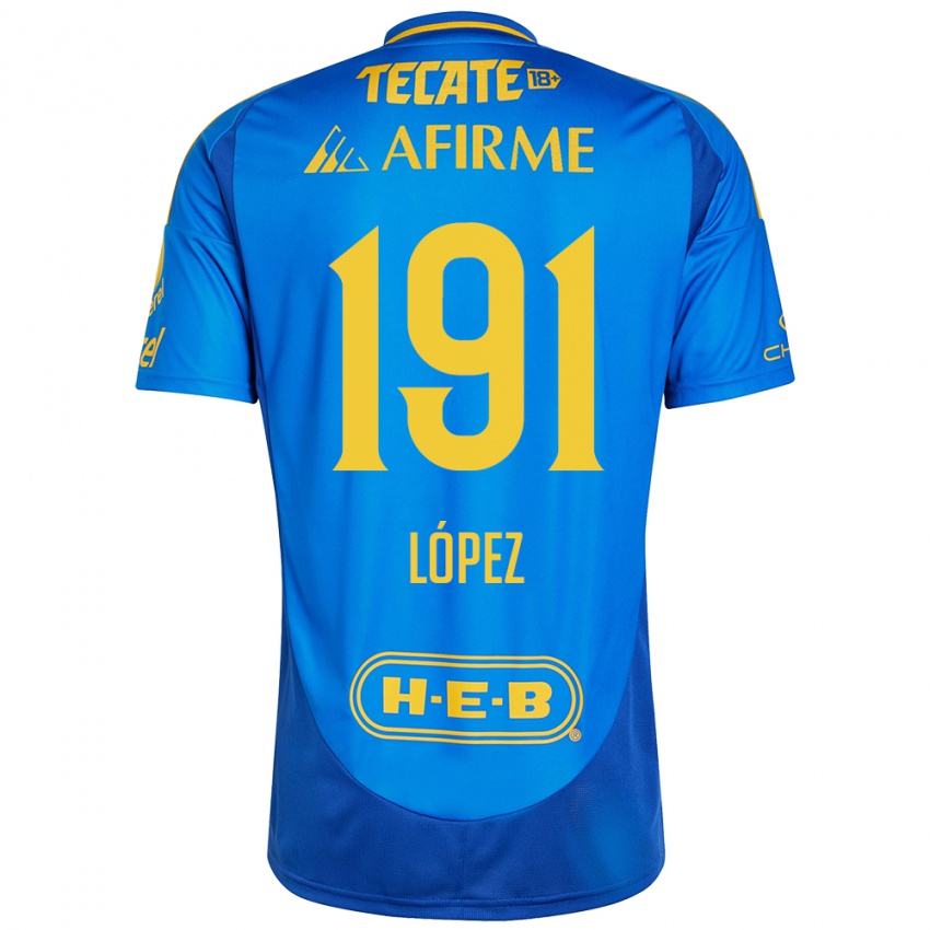 Gyermek Adrián López #191 Kék Sárga Idegenbeli Jersey 2024/25 Mez Póló Ing