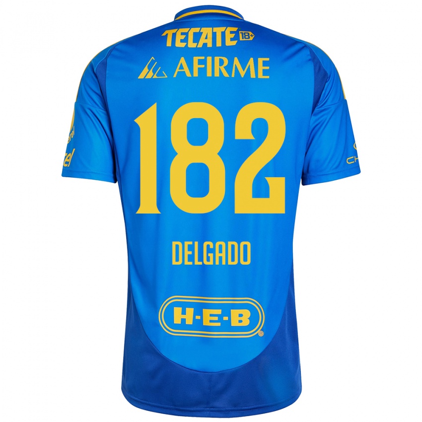 Gyermek Arturo Delgado #182 Kék Sárga Idegenbeli Jersey 2024/25 Mez Póló Ing