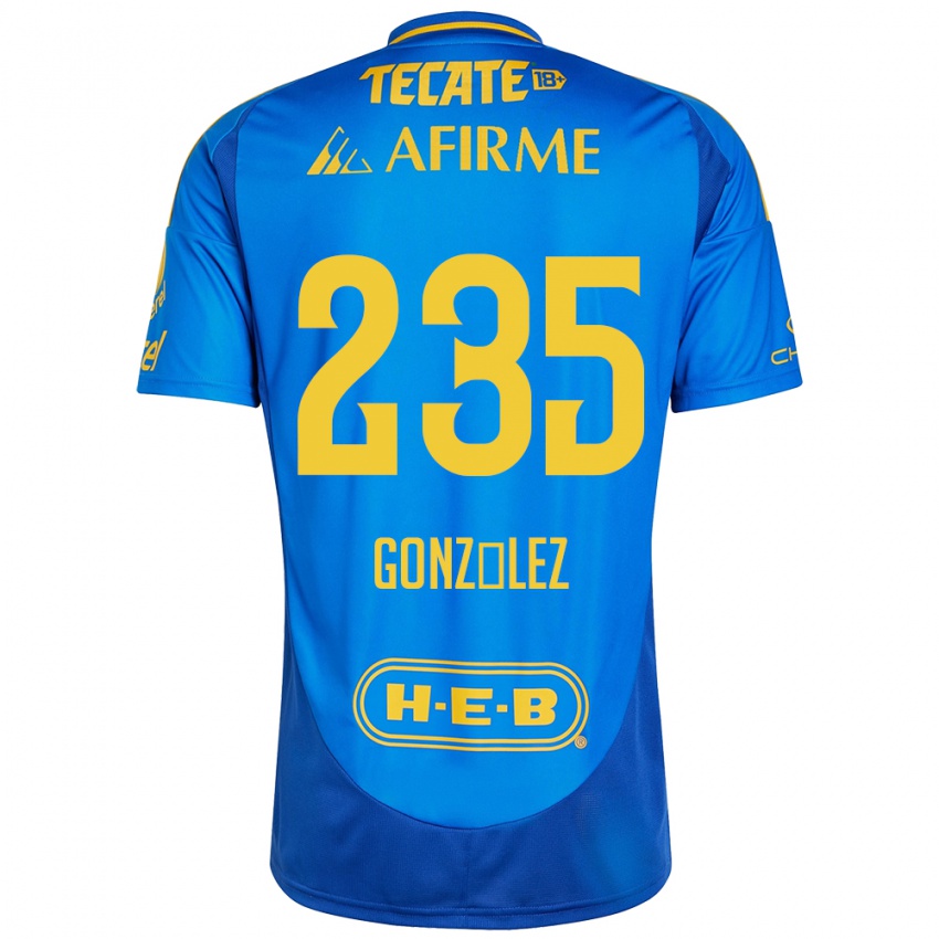 Gyermek Mauricio González #235 Kék Sárga Idegenbeli Jersey 2024/25 Mez Póló Ing