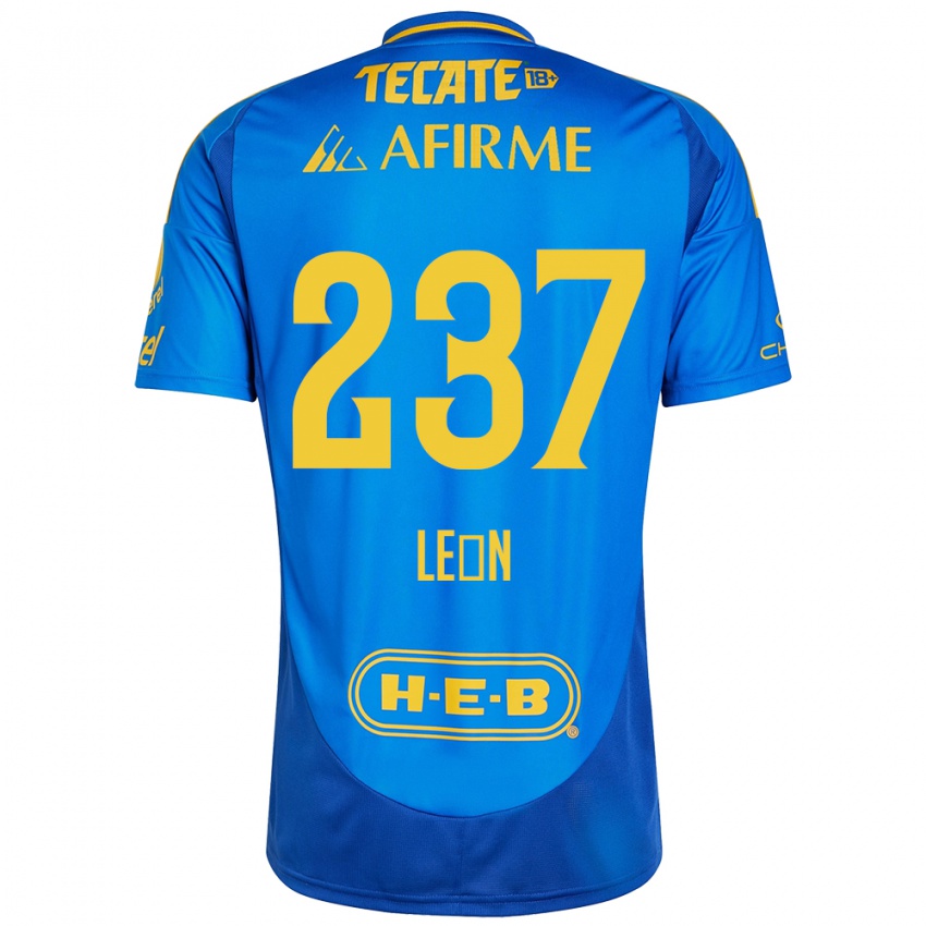 Gyermek Gabriel León #237 Kék Sárga Idegenbeli Jersey 2024/25 Mez Póló Ing