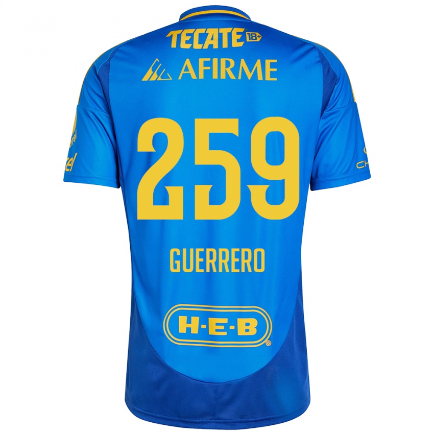 Gyermek Erick Guerrero #259 Kék Sárga Idegenbeli Jersey 2024/25 Mez Póló Ing