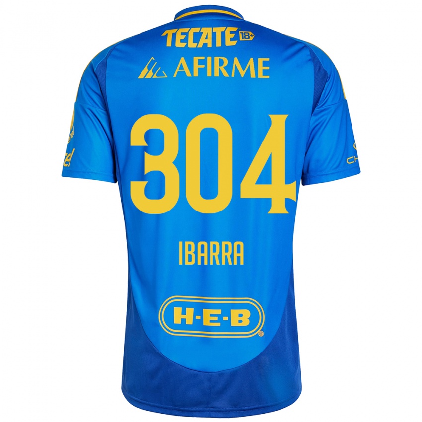 Gyermek Luis Ibarra #304 Kék Sárga Idegenbeli Jersey 2024/25 Mez Póló Ing