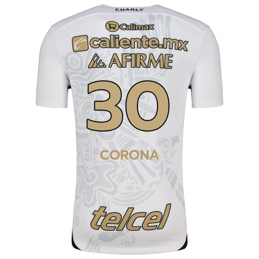 Gyermek Jesús Corona #30 Fehér Fekete Idegenbeli Jersey 2024/25 Mez Póló Ing