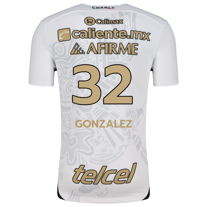 Gyermek Carlos Gonzalez #32 Fehér Fekete Idegenbeli Jersey 2024/25 Mez Póló Ing