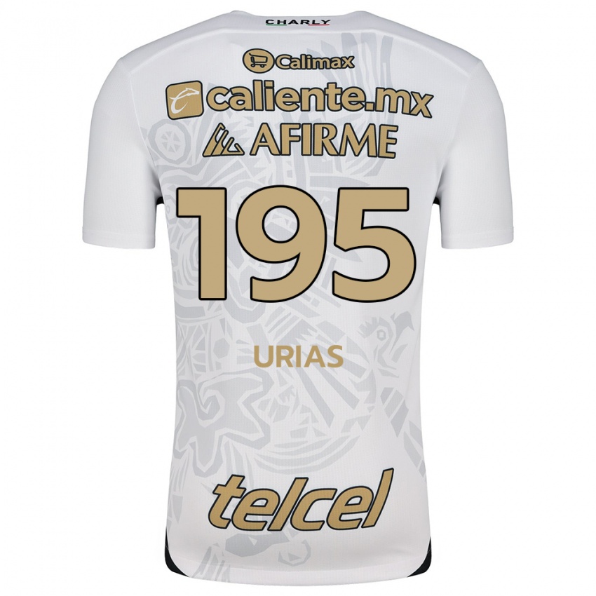 Gyermek Héctor Urías #195 Fehér Fekete Idegenbeli Jersey 2024/25 Mez Póló Ing