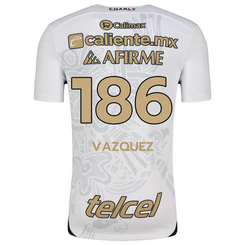 Gyermek Octavio Vázquez #186 Fehér Fekete Idegenbeli Jersey 2024/25 Mez Póló Ing