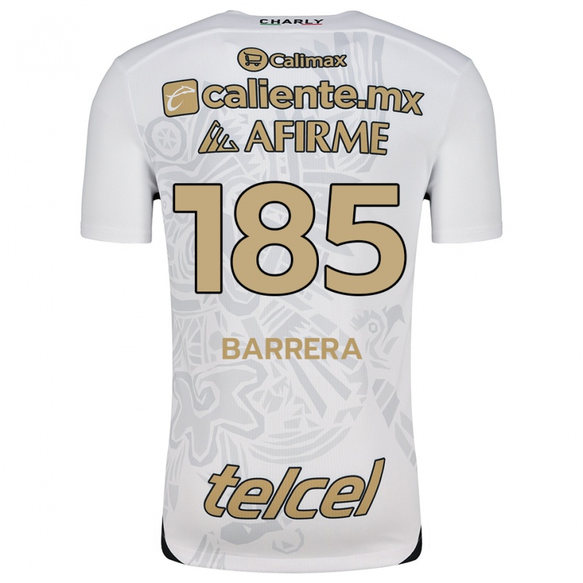 Gyermek Geonathan Barrera #185 Fehér Fekete Idegenbeli Jersey 2024/25 Mez Póló Ing