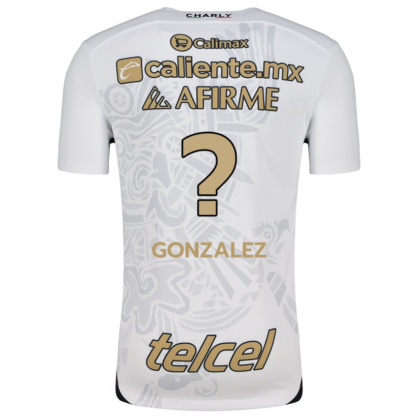 Gyermek Óscar González #0 Fehér Fekete Idegenbeli Jersey 2024/25 Mez Póló Ing