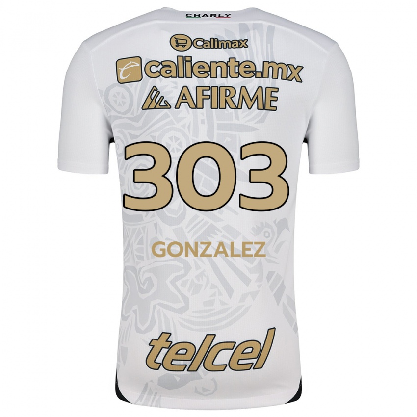 Gyermek Osmar González #303 Fehér Fekete Idegenbeli Jersey 2024/25 Mez Póló Ing