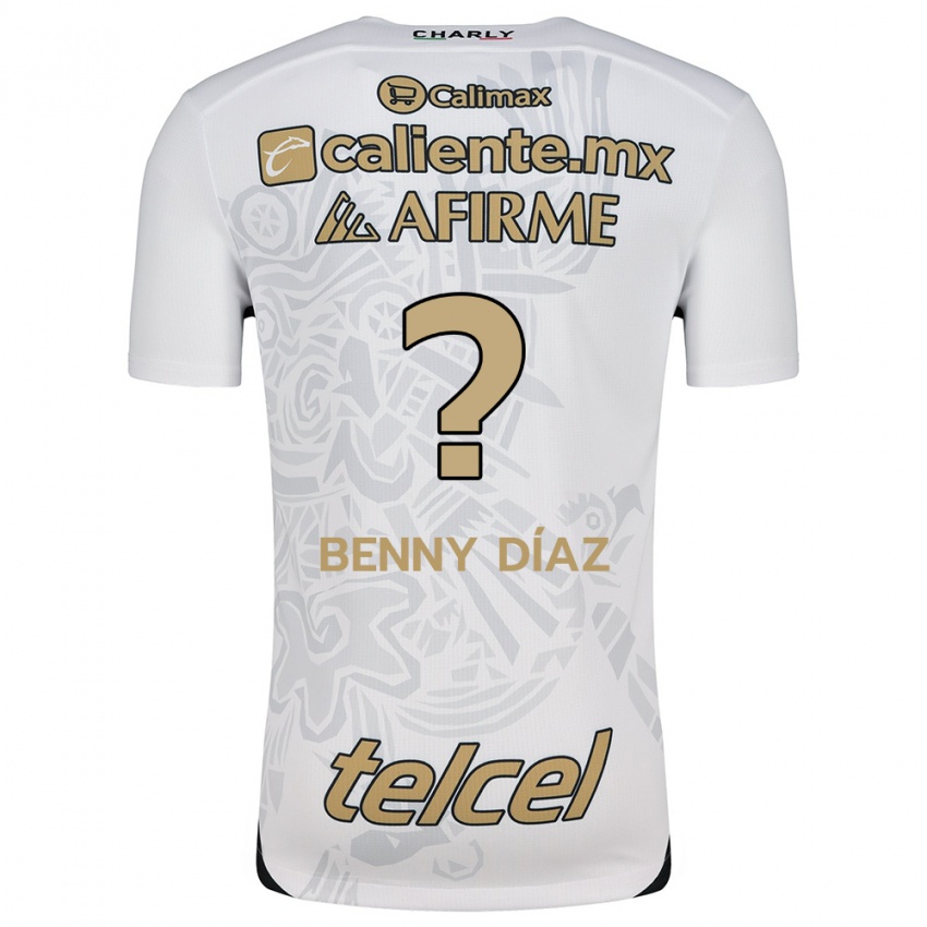 Gyermek Benny Díaz #0 Fehér Fekete Idegenbeli Jersey 2024/25 Mez Póló Ing