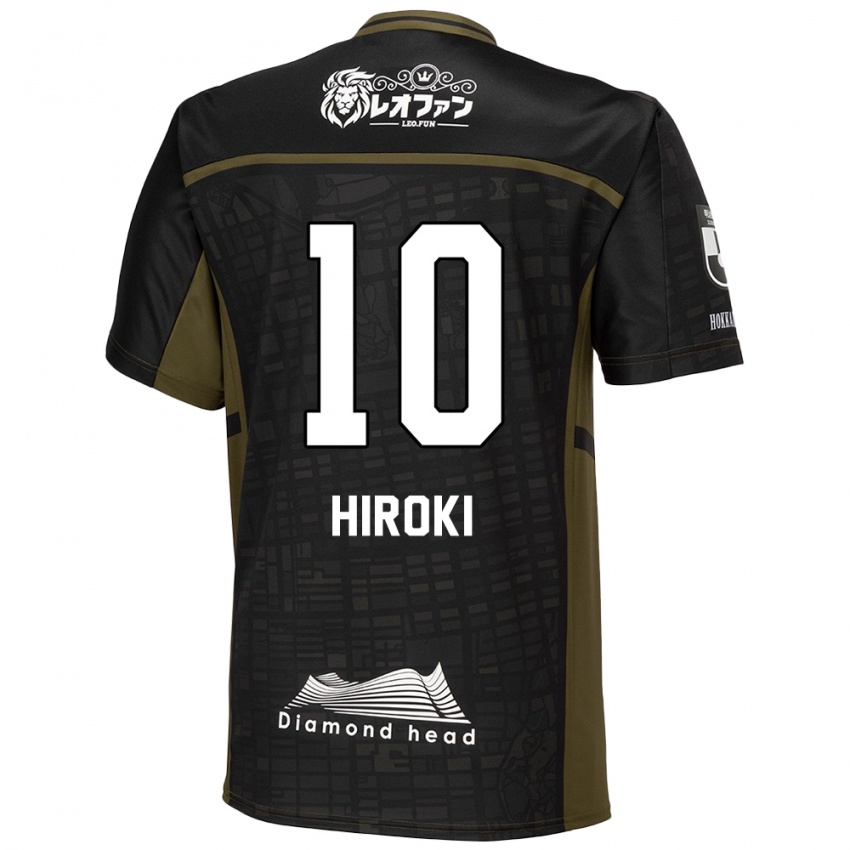 Gyermek Hiroki Miyazawa #10 Fekete Zöld Idegenbeli Jersey 2024/25 Mez Póló Ing