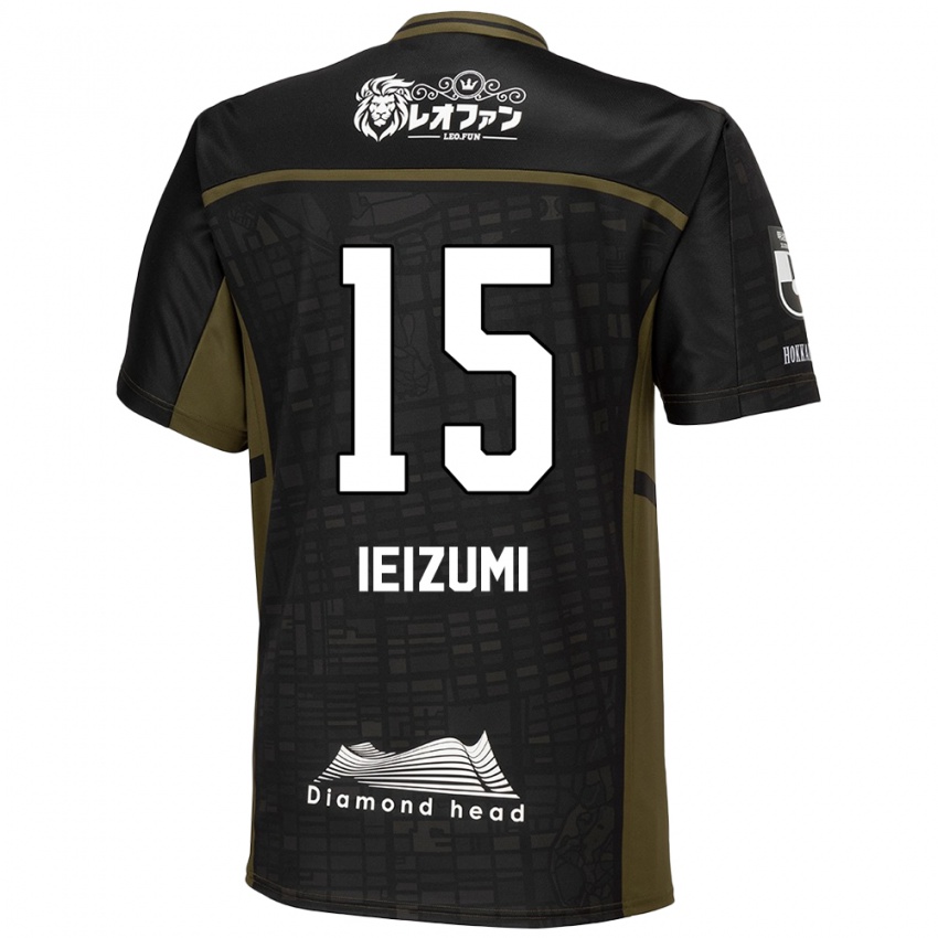 Gyermek Rei Ieizumi #15 Fekete Zöld Idegenbeli Jersey 2024/25 Mez Póló Ing