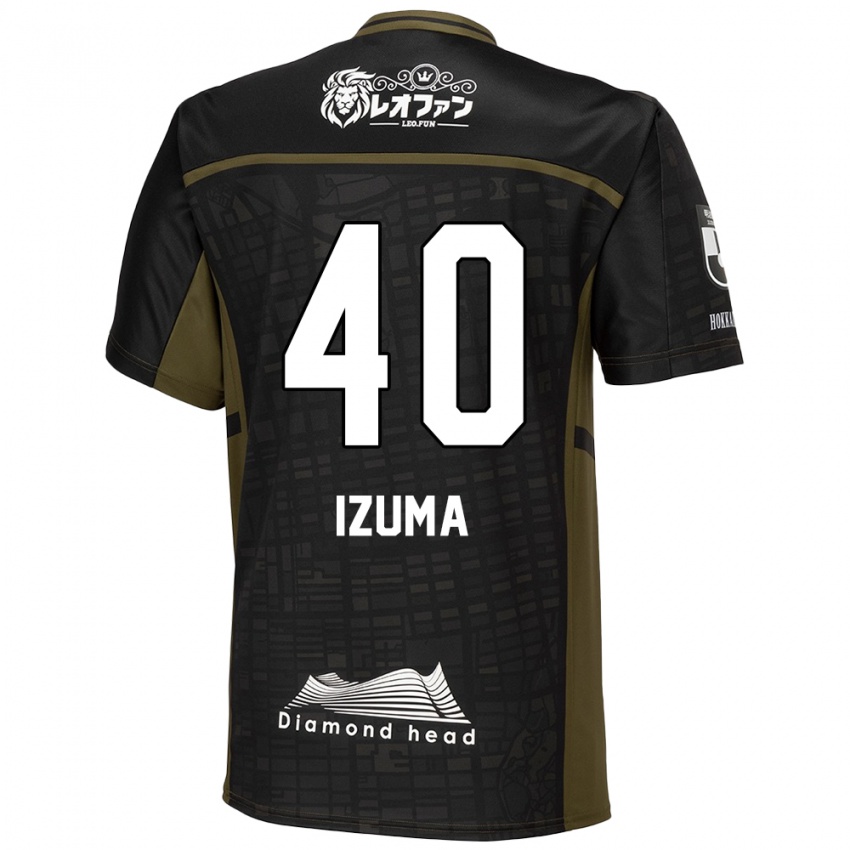 Gyermek Shido Izuma #40 Fekete Zöld Idegenbeli Jersey 2024/25 Mez Póló Ing