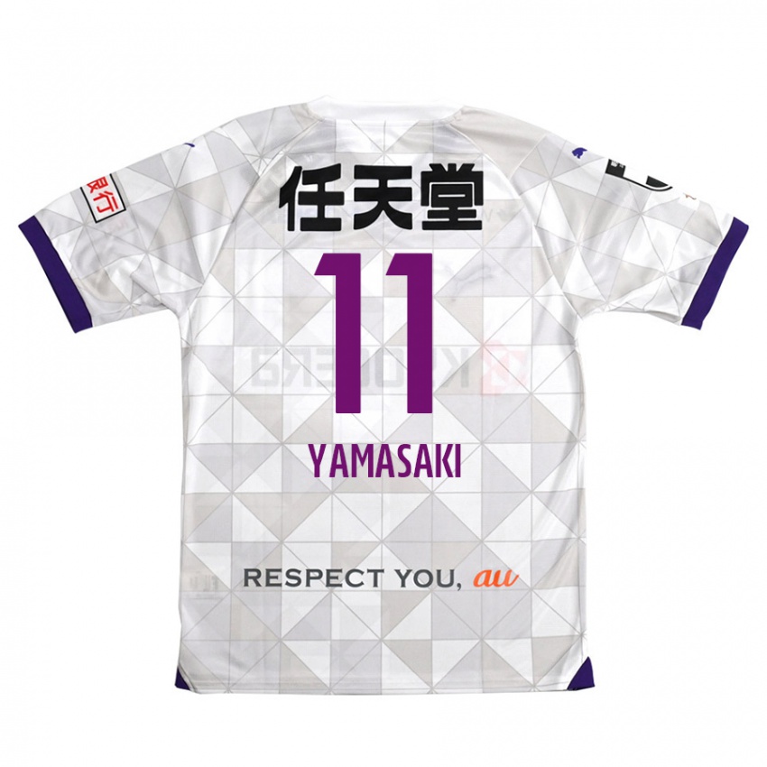 Gyermek Ryogo Yamasaki #11 Fehér Lila Idegenbeli Jersey 2024/25 Mez Póló Ing