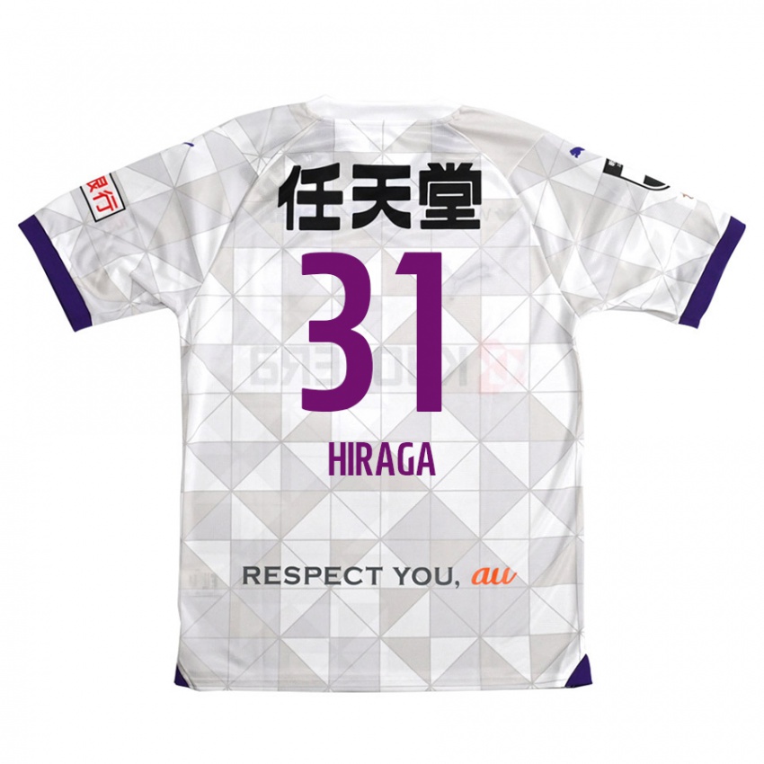 Gyermek Sora Hiraga #31 Fehér Lila Idegenbeli Jersey 2024/25 Mez Póló Ing