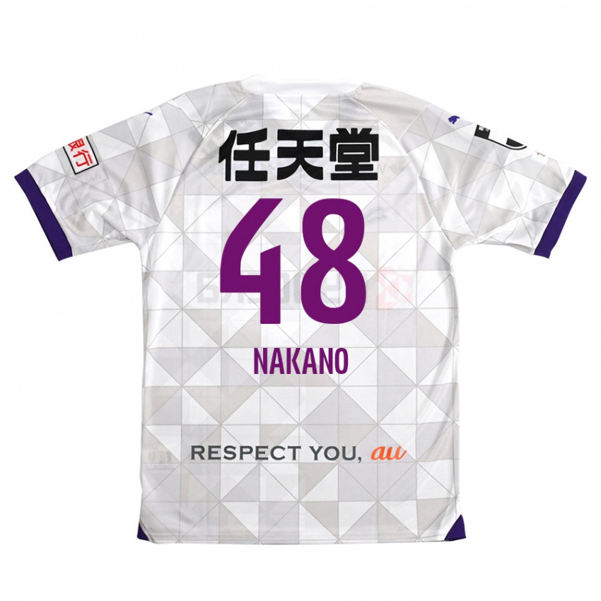 Gyermek Ryuma Nakano #48 Fehér Lila Idegenbeli Jersey 2024/25 Mez Póló Ing