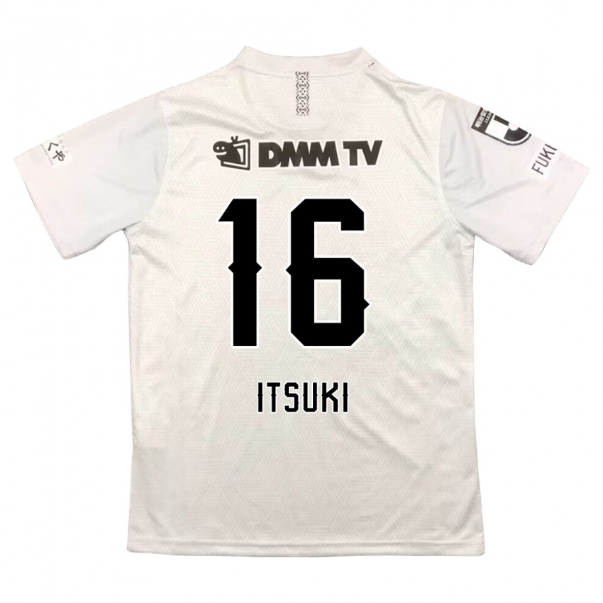 Gyermek Itsuki Oda #16 Szürke Fekete Idegenbeli Jersey 2024/25 Mez Póló Ing