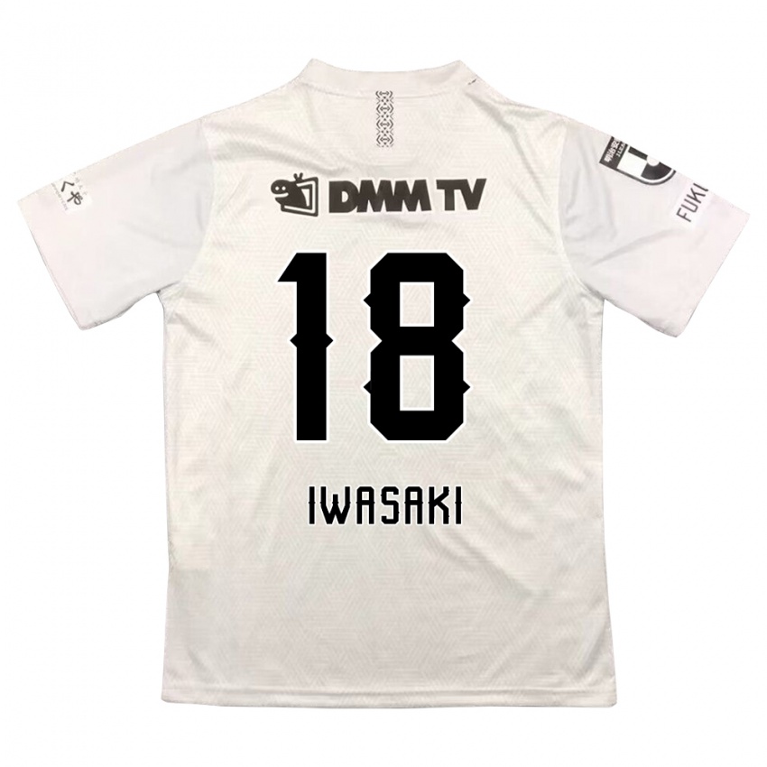 Gyermek Yuto Iwasaki #18 Szürke Fekete Idegenbeli Jersey 2024/25 Mez Póló Ing