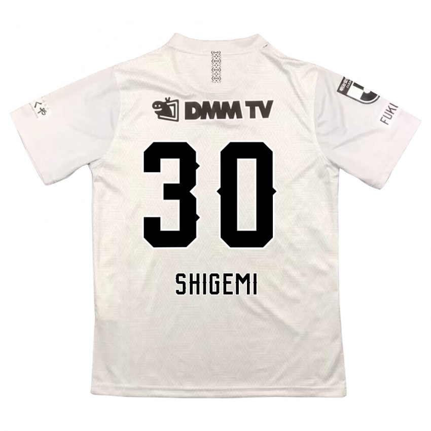 Gyermek Masato Shigemi #30 Szürke Fekete Idegenbeli Jersey 2024/25 Mez Póló Ing