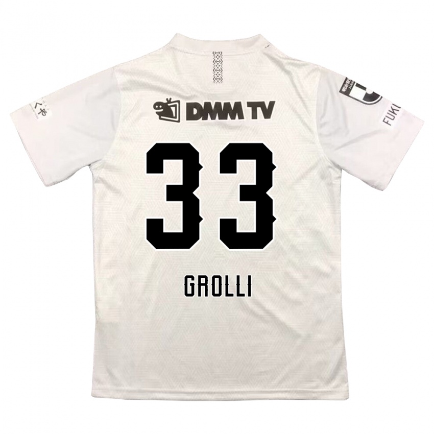 Gyermek Douglas Grolli #33 Szürke Fekete Idegenbeli Jersey 2024/25 Mez Póló Ing