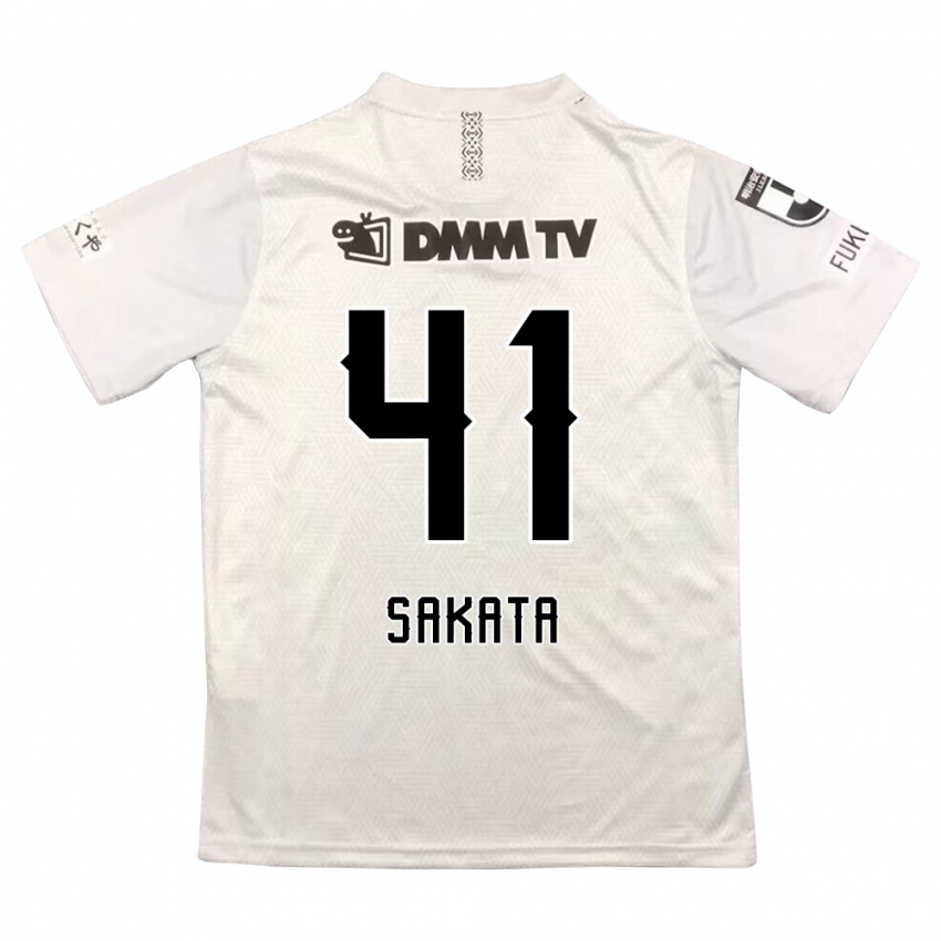 Gyermek Daiki Sakata #41 Szürke Fekete Idegenbeli Jersey 2024/25 Mez Póló Ing