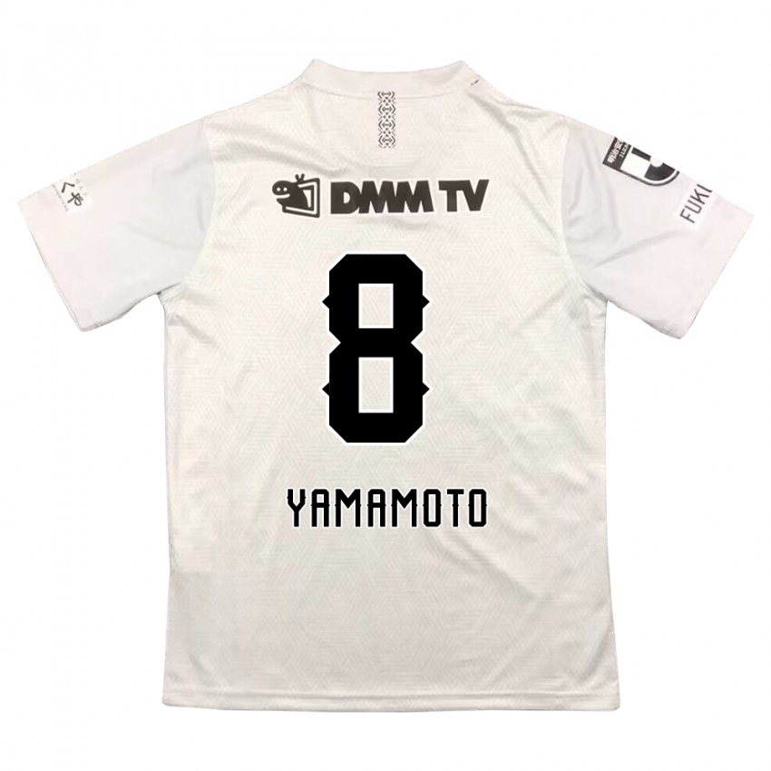 Gyermek Shunsuke Yamamoto #8 Szürke Fekete Idegenbeli Jersey 2024/25 Mez Póló Ing