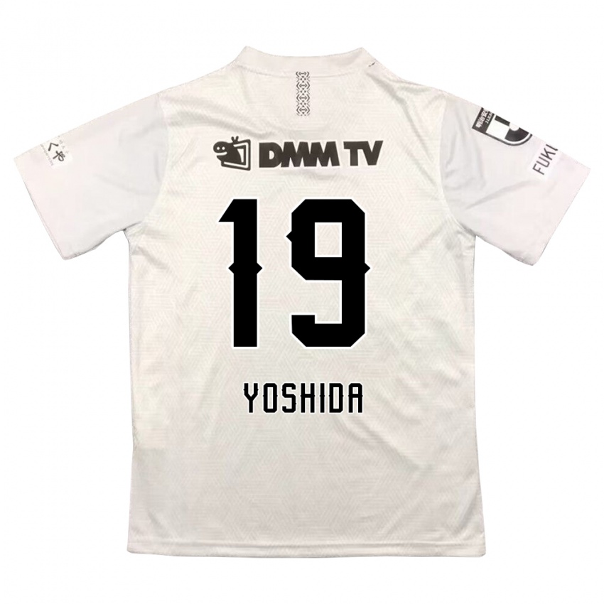 Gyermek Yuzuki Yoshida #19 Szürke Fekete Idegenbeli Jersey 2024/25 Mez Póló Ing