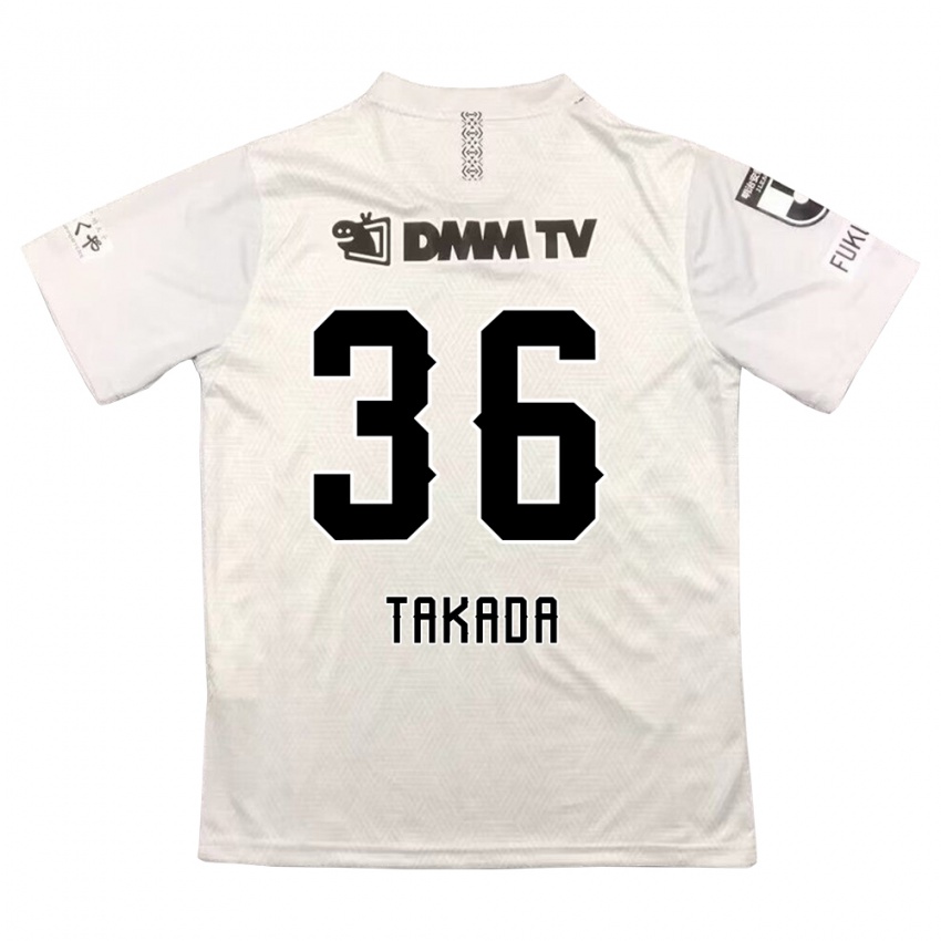 Gyermek Seiya Takada #36 Szürke Fekete Idegenbeli Jersey 2024/25 Mez Póló Ing