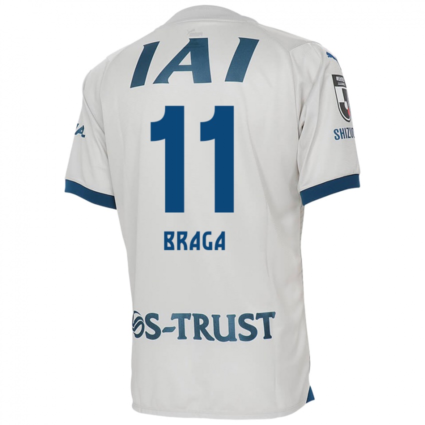 Gyermek Lucas Braga #11 Fehér Kék Idegenbeli Jersey 2024/25 Mez Póló Ing