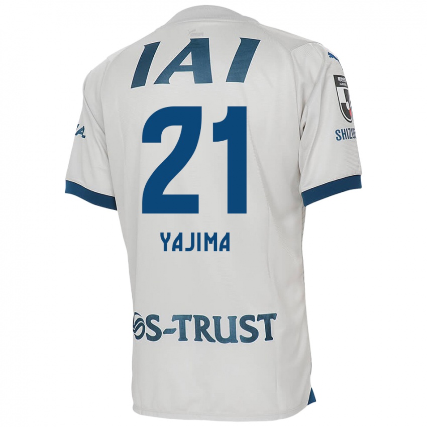 Gyermek Shinya Yajima #21 Fehér Kék Idegenbeli Jersey 2024/25 Mez Póló Ing