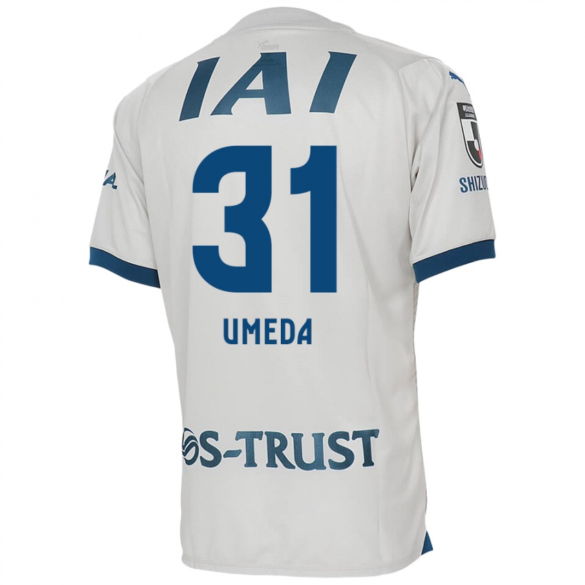 Gyermek Togo Umeda #31 Fehér Kék Idegenbeli Jersey 2024/25 Mez Póló Ing