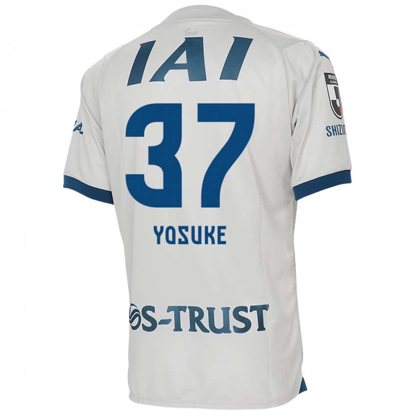 Gyermek Yosuke Morishige #37 Fehér Kék Idegenbeli Jersey 2024/25 Mez Póló Ing