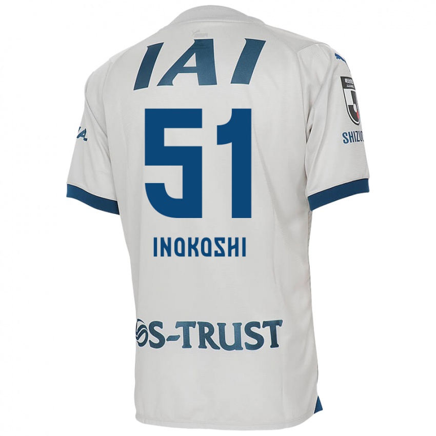 Gyermek Yui Inokoshi #51 Fehér Kék Idegenbeli Jersey 2024/25 Mez Póló Ing