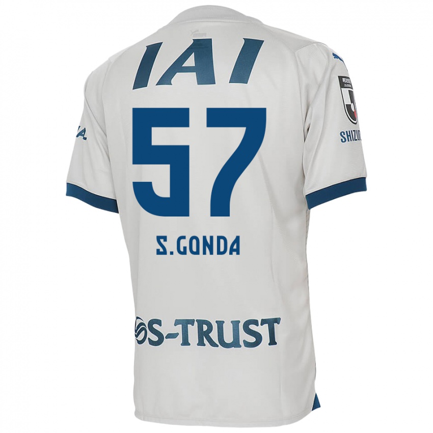 Gyermek Shuichi Gonda #57 Fehér Kék Idegenbeli Jersey 2024/25 Mez Póló Ing