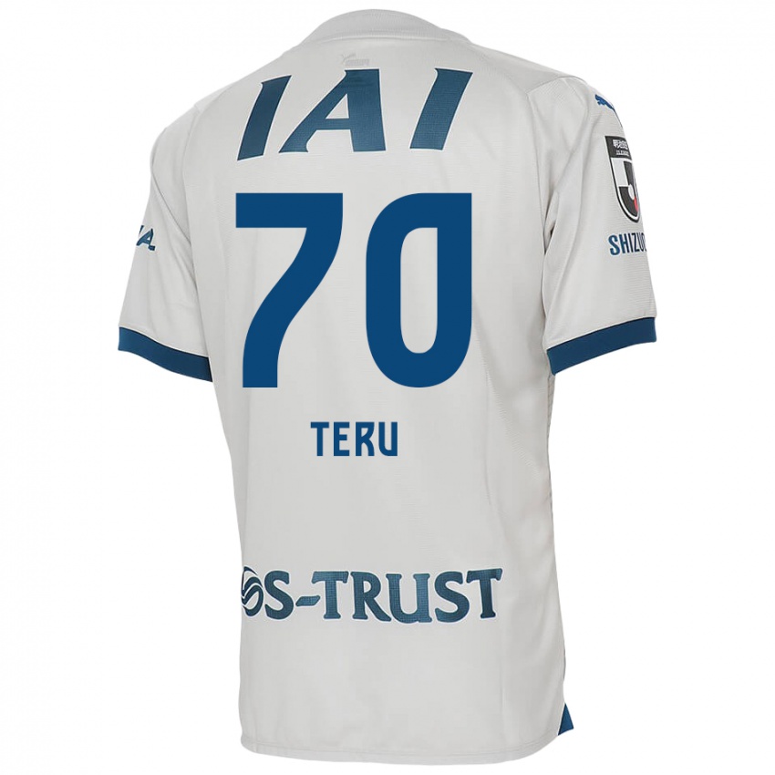 Gyermek Teruki Hara #70 Fehér Kék Idegenbeli Jersey 2024/25 Mez Póló Ing