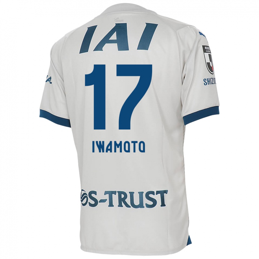 Gyermek Shogo Iwamoto #17 Fehér Kék Idegenbeli Jersey 2024/25 Mez Póló Ing