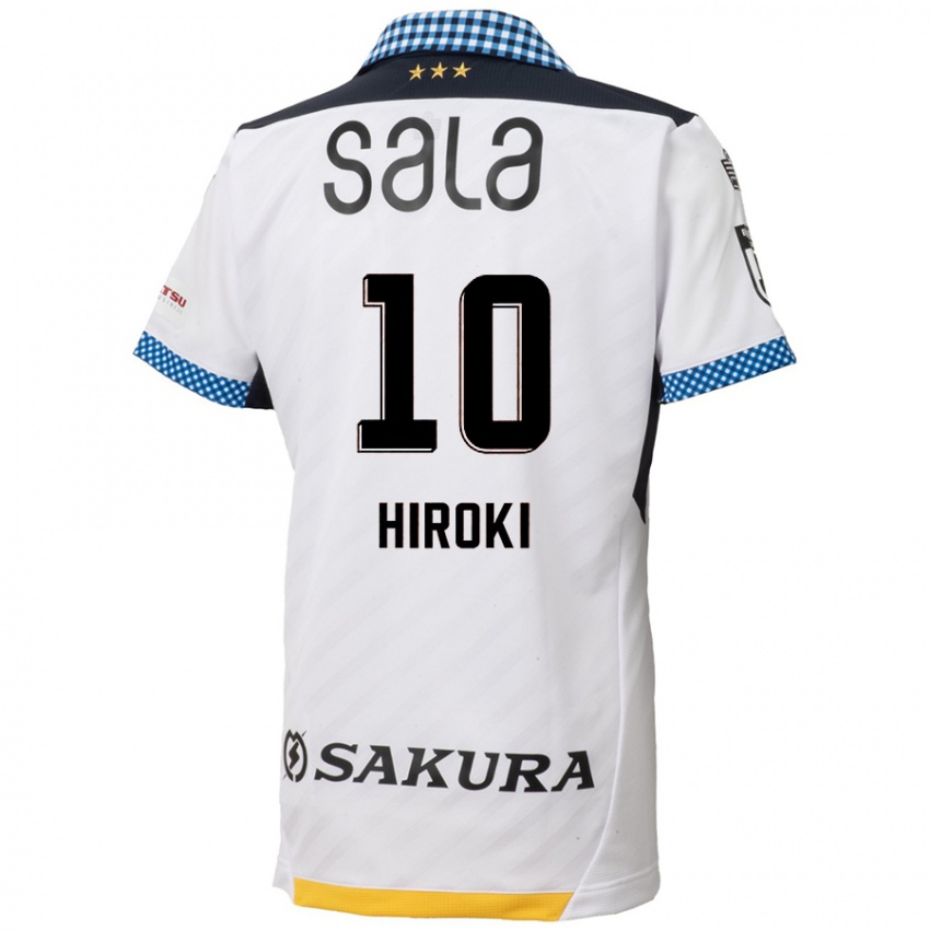 Gyermek Hiroki Yamada #10 Fehér Fekete Idegenbeli Jersey 2024/25 Mez Póló Ing