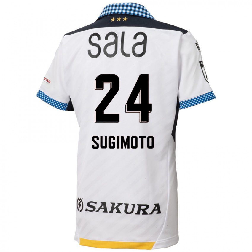 Gyermek Mitsuki Sugimoto #24 Fehér Fekete Idegenbeli Jersey 2024/25 Mez Póló Ing