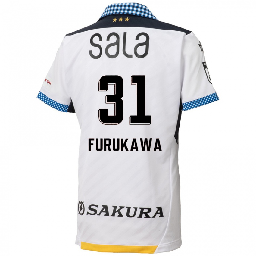 Gyermek Yosuke Furukawa #31 Fehér Fekete Idegenbeli Jersey 2024/25 Mez Póló Ing