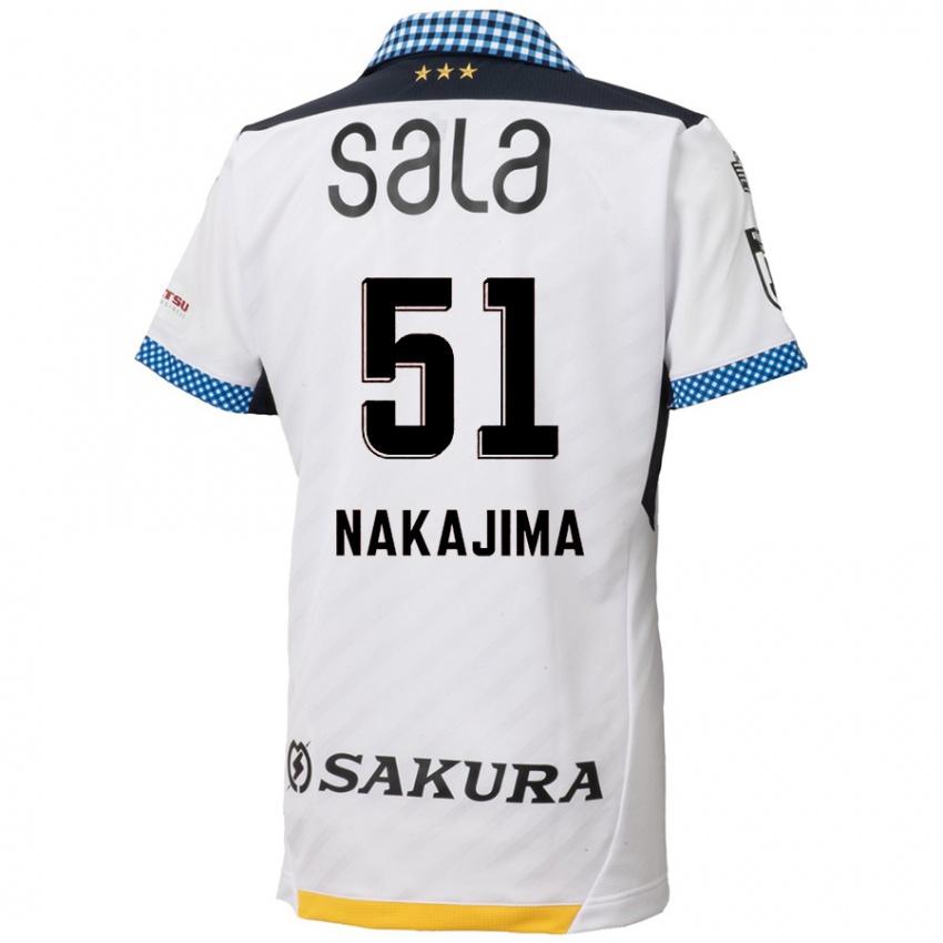 Gyermek Keitaro Nakajima #51 Fehér Fekete Idegenbeli Jersey 2024/25 Mez Póló Ing