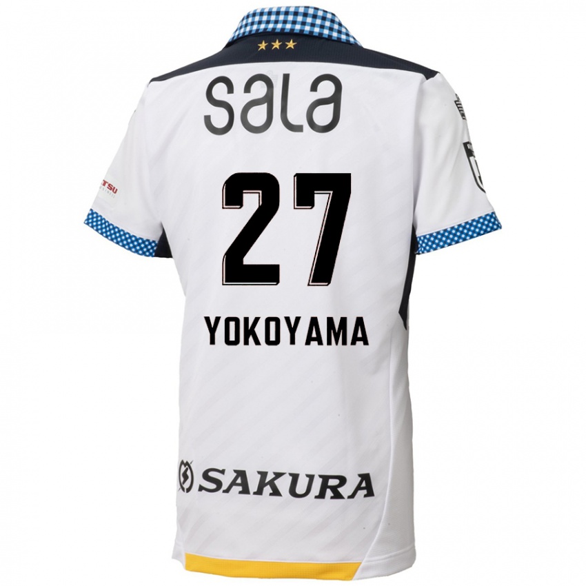 Gyermek Kota Yokoyama #27 Fehér Fekete Idegenbeli Jersey 2024/25 Mez Póló Ing